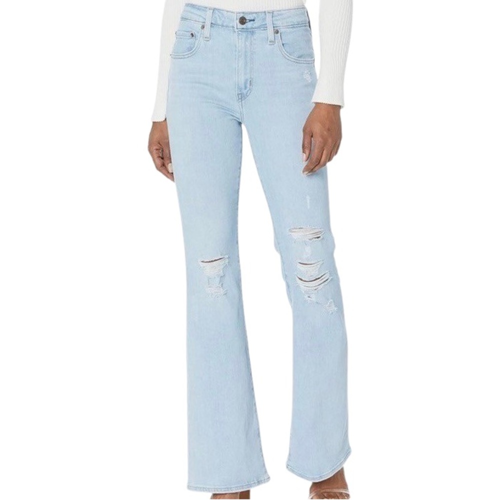 Levi's Light Blue Distressed Flare Jeans
